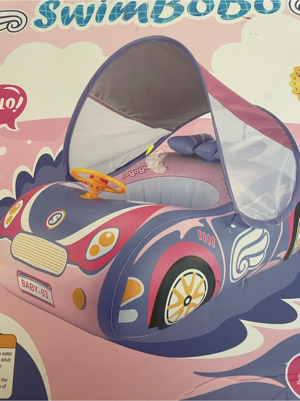 Baby kids Inflatable floating car for pool